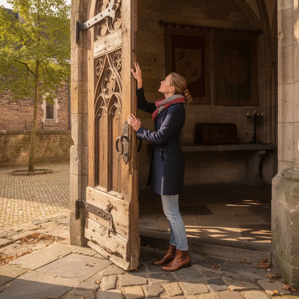 Een sfeervolle straat in Middelburg met gezellige cafés en winkeltjes omringd door historische panden.
